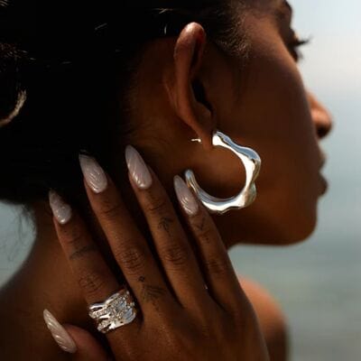Stainless Steel C-Hoop Earrings - Flyclothing LLC