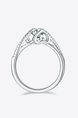 1 Carat Moissanite 925 Sterling Silver Twisted Ring - Trendsi - Flyclothing LLC