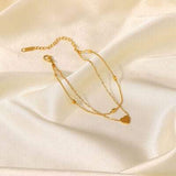 Heart Shape Double-Layered Anklet - Trendsi - Flyclothing LLC