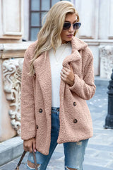 Full Size Lapel Collar Sherpa Coat - Trendsi - Flyclothing LLC