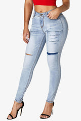 Acid Wash Ripped Skinny Jeans - Flyclothing LLC