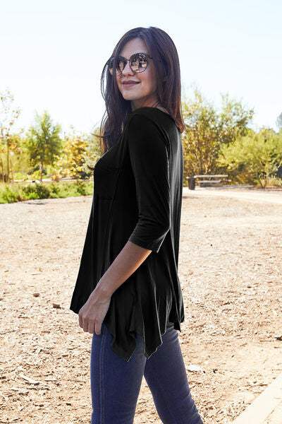 Basic Bae Full Size Round Neck Pocketed T-Shirt - Trendsi - Flyclothing LLC