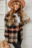 Plaid Pocketed Button Down Shacket - Trendsi