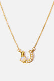 Horseshoe Shape Copper 14K Gold Plated Pendant Necklace - Trendsi - Flyclothing LLC