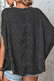 Printed Dolman Sleeve Round Neck Blouse - Trendsi