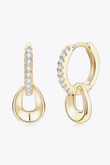 925 Sterling Silver Moissanite Double Hoop Earrings - Trendsi - Flyclothing LLC