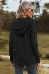Drawstring Dropped Shoulder Hooded T-Shirt - Trendsi - Flyclothing LLC