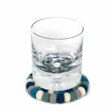 Ice Blue Felt Ball Coasters, Set of 4 - Global Groove Direct - Flyclothing LLC