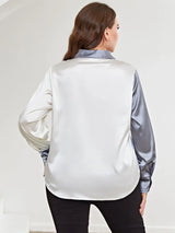 Plus Size Two-Tone Long Sleeve Shirt - Trendsi - Flyclothing LLC