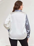 Plus Size Two-Tone Long Sleeve Shirt - Trendsi - Flyclothing LLC