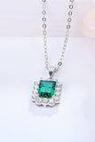 1.5 Carat Lab-Grown Emerald Pendant 925 Sterling Silver Necklace - Trendsi