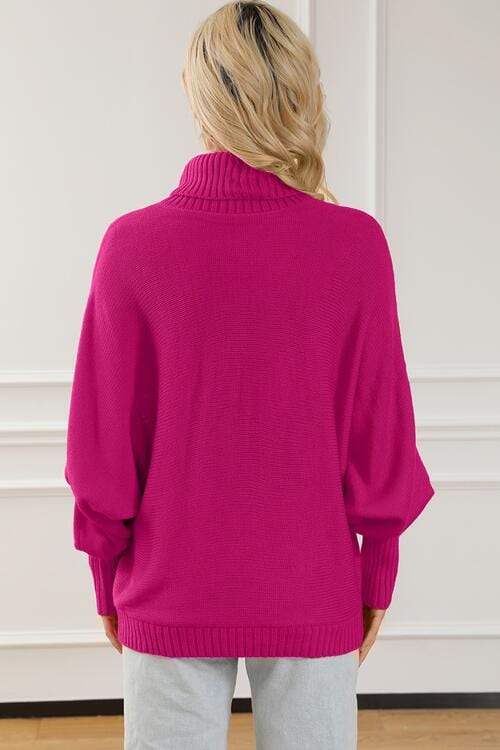 Merry Letter Embroidered High Neck Sweater - Trendsi - Flyclothing LLC