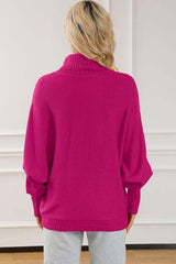 Merry Letter Embroidered High Neck Sweater - Trendsi - Flyclothing LLC