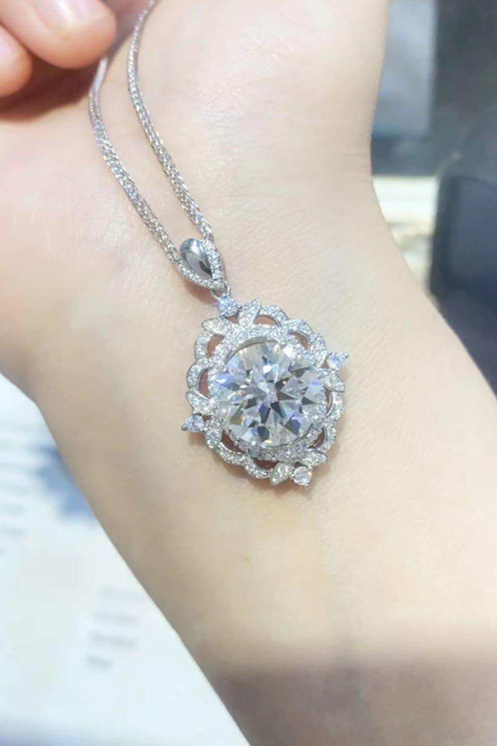 5 Carat Moissanite 925 Sterling Silver Necklace - Trendsi - Flyclothing LLC