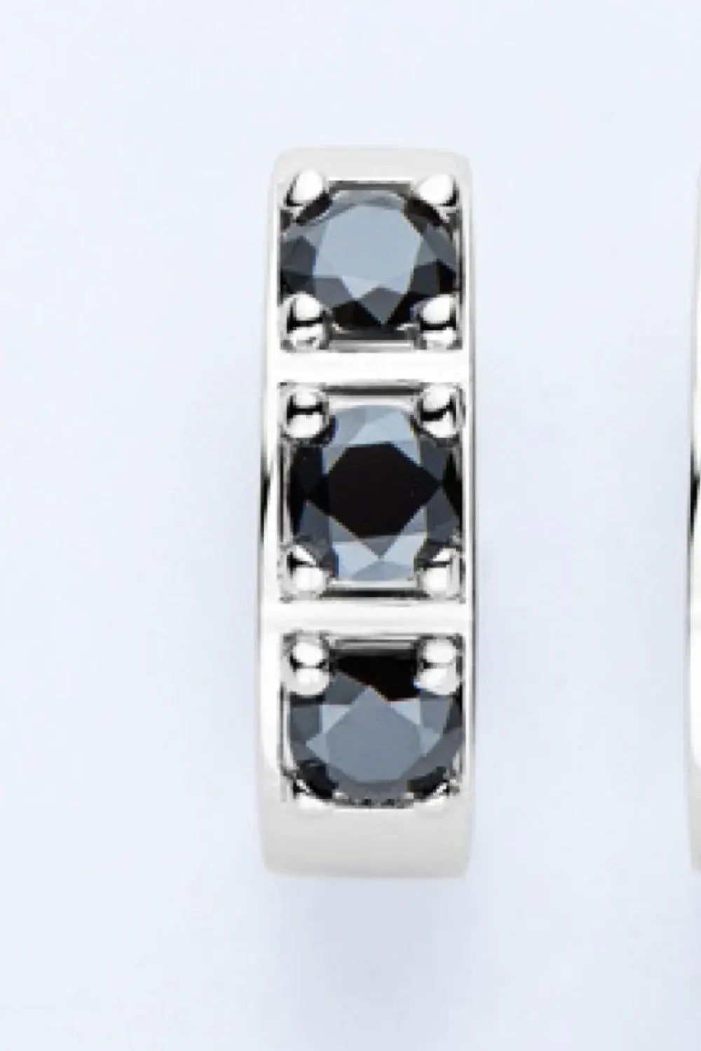 Inlaid Moissanite Huggie Earrings - Trendsi - Flyclothing LLC
