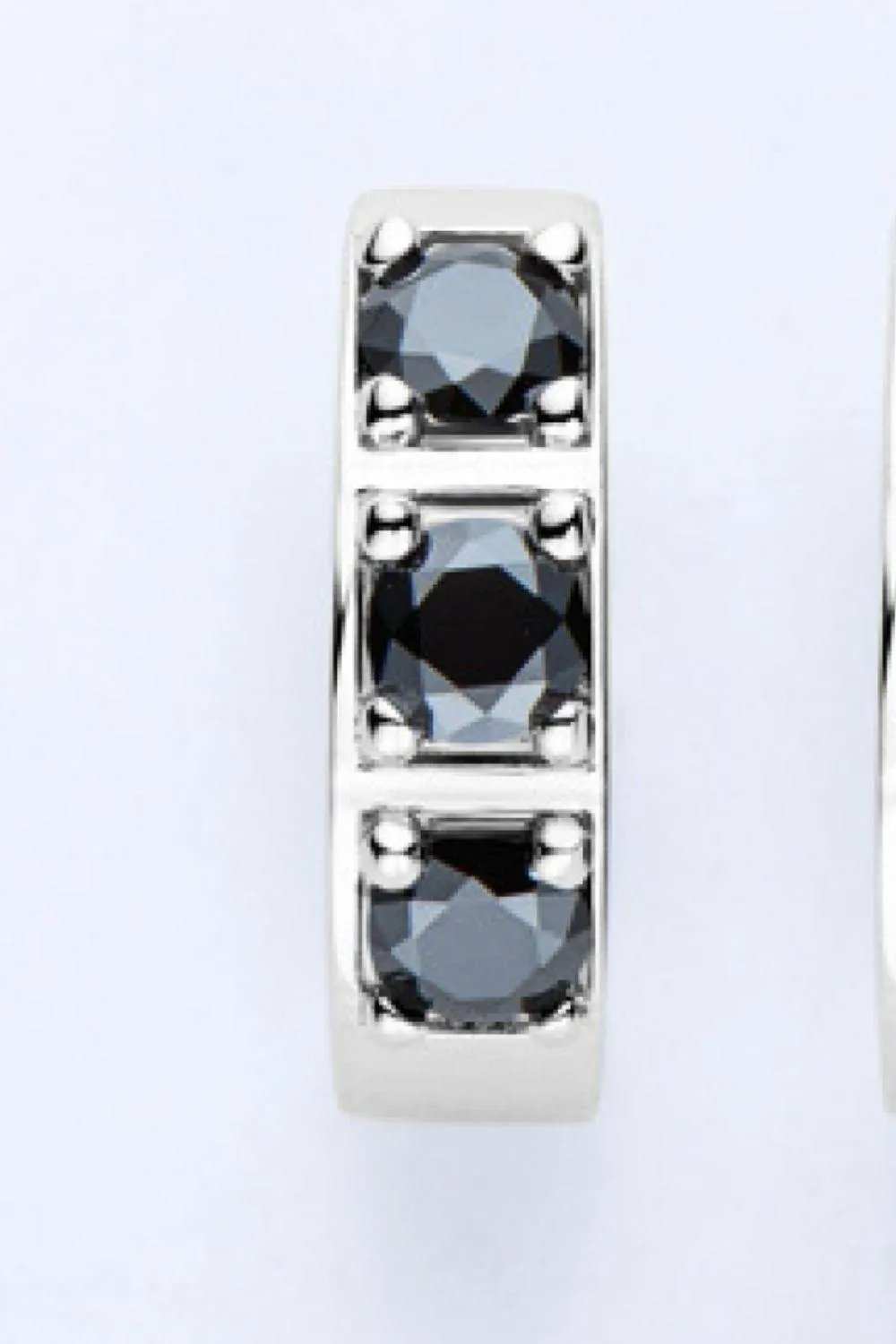 Inlaid Moissanite Huggie Earrings - Trendsi - Flyclothing LLC