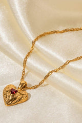 Heart Pendant Stainless Steel Necklace - Trendsi - Flyclothing LLC