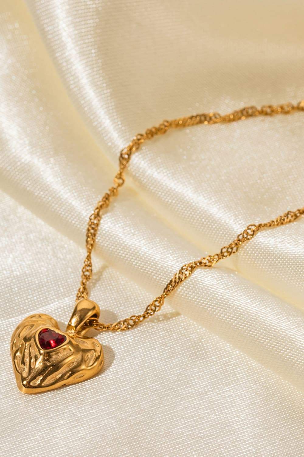 Heart Pendant Stainless Steel Necklace - Trendsi - Flyclothing LLC
