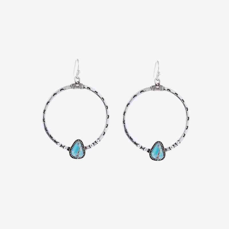 Artificial Turquoise Drop Earrings - Trendsi - Flyclothing LLC