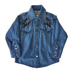 Rockmount Ranch Wear Kids Bronc Denim Embroidered Western Shirt - Flyclothing LLC