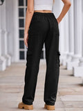 Straight Denim Cargo Pants - Trendsi