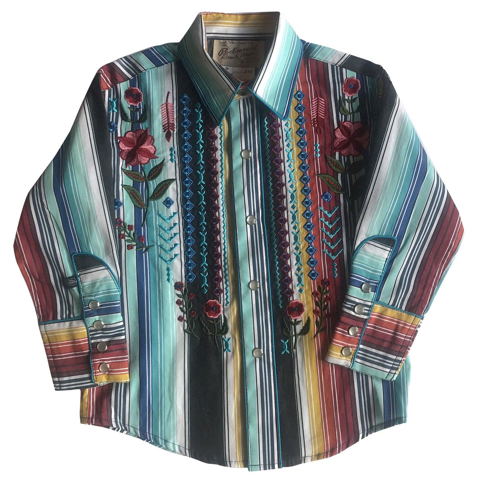 Rockmount Ranch Wear Kids Serape Western Shirt with Cascading Embroidery - Flyclothing LLC