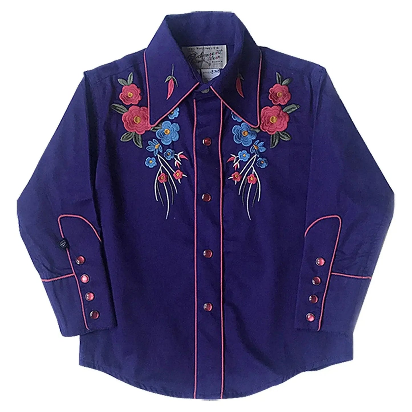 Kid's Embroidered Floral Bouquet Western Shirt in Purple - Rockmount Clothing - Flyclothing LLC