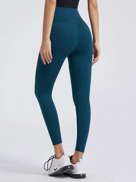 Wide Waistband Sports Leggings - Trendsi - Flyclothing LLC