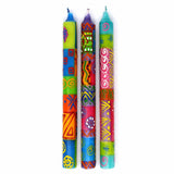 Tall Hand Painted Candles - Three in Box - Shahida Design - Nobunto - Flyclothing LLC