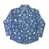 Rockmount Clothing Kid's Blue Bison Bandana Print Western Shirt - Rockmount Clothing