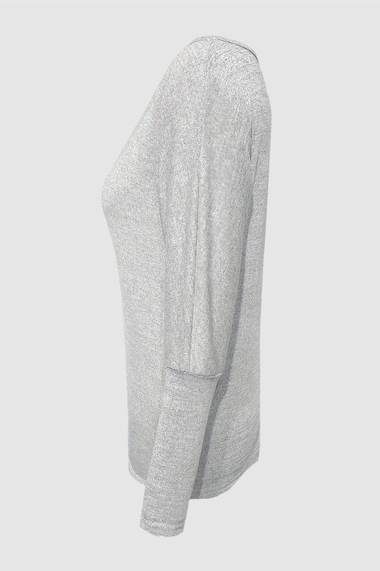 Cutout Round Neck Long Sleeve T-Shirt - Trendsi