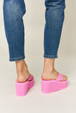 WILD DIVA Open Toe Platform Wedge Sandals - Flyclothing LLC