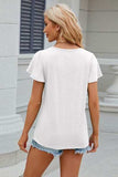 V-Neck Flutter Sleeve T-Shirt - Trendsi - Flyclothing LLC