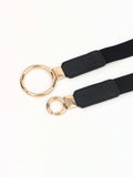 Double Ring Buckle Elastic PU Belt - Trendsi - Flyclothing LLC