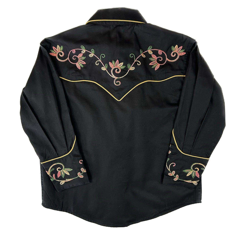 Rockmount Clothing Kid's Black Vintage Variegated Floral Embroidery - Rockmount Clothing - Flyclothing LLC