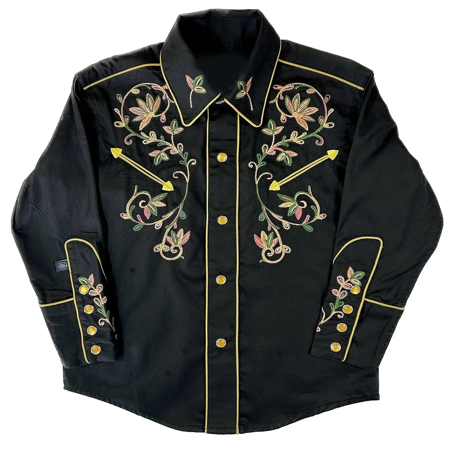 Rockmount Clothing Kid's Black Vintage Variegated Floral Embroidery - Rockmount Clothing - Flyclothing LLC