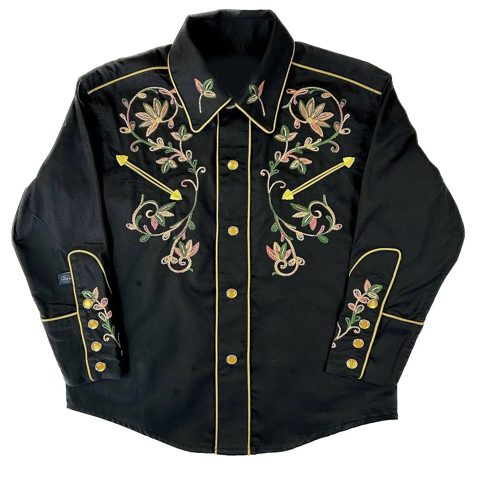 Rockmount Clothing Kid's Black Vintage Variegated Floral Embroidery - Rockmount Clothing - Flyclothing LLC