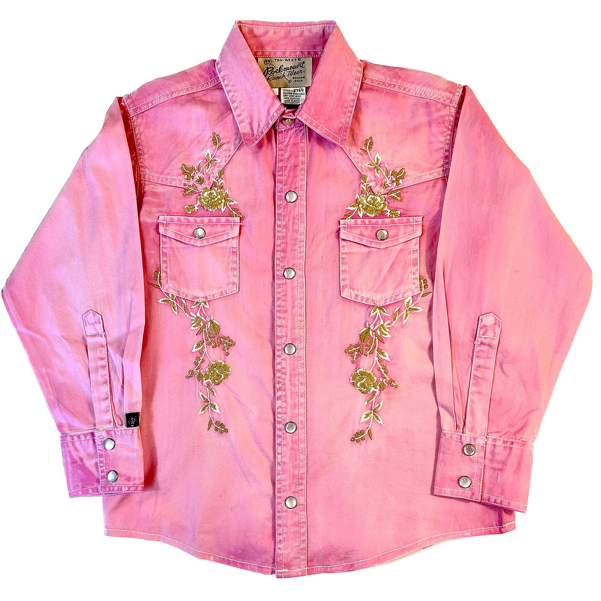 Rockmount Clothing Kid's Soft Pink Vintage Floral Western Embroidery