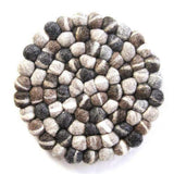 Hand Crafted Felt from Nepal: Trivet, Tie Dye Grey - Global Groove (T) - Global Groove - Flyclothing LLC