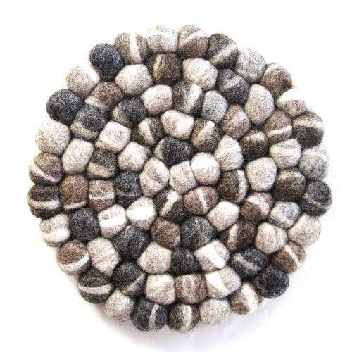 Hand Crafted Felt from Nepal: Trivet, Tie Dye Grey - Global Groove (T) - Global Groove - Flyclothing LLC