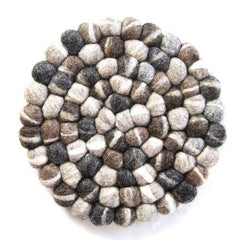 Hand Crafted Felt from Nepal: Trivet, Tie Dye Grey - Global Groove (T) - Global Groove