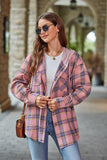 Plaid Long Sleeve Hooded Jacket - Trendsi