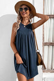 Round Neck Sleeveless Mini Dress - Trendsi