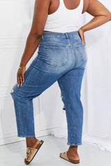 RISEN Full Size Emily High Rise Relaxed Jeans - Trendsi