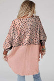 Textured Leopard Dropped Shoulder Blouse - Trendsi - Flyclothing LLC
