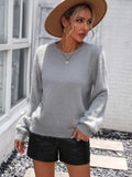 Lace Detail Cutout Long Sleeve Pullover Sweater - Trendsi - Flyclothing LLC