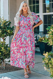 Multicolored V-Neck Maxi Dress - Trendsi