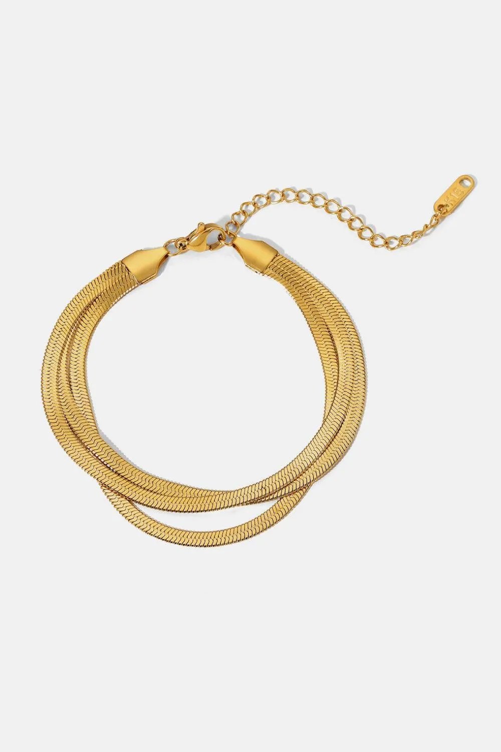 Triple-Layered Snake Chain Bracelet - Trendsi