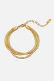 Triple-Layered Snake Chain Bracelet - Trendsi