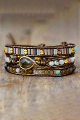 Handmade Triple Layer Beaded Bracelet - Trendsi